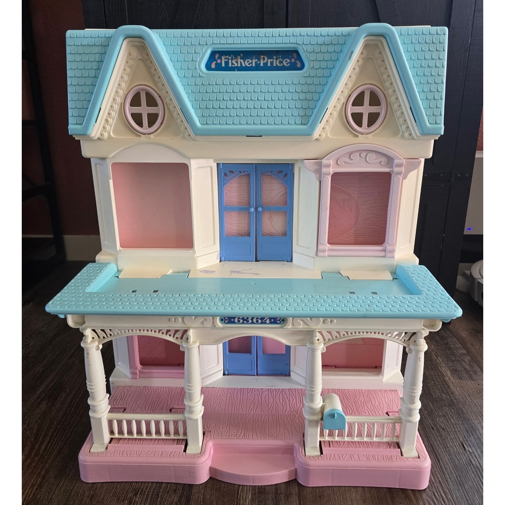 Fisher Price Loving Family 1993 Dream Dollhouse Only Cream Vintage 6364 Folding